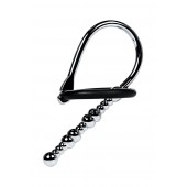 Серебристый уретральный плаг-бусины TOYFA Metal с мягким фиксириющим кольцом - ToyFa - купить с доставкой в Волгограде