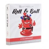 Стимулирующий презерватив-насадка Roll   Ball Strawberry - Sitabella - купить с доставкой в Волгограде