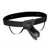 Полый страпон с двумя отростками и вибрацией Unisex Vibrating Hollow Strap-On Double Penetrating Dildo - 17,8 см. - Lux Fetish - купить с доставкой в Волгограде
