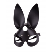 Чёрная кожаная маска с длинными ушками - Sitabella - купить с доставкой в Волгограде