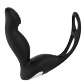 Черный вибромассажер простаты P-PLEASER W ERECTION ENHANCE - Dream Toys - в Волгограде купить с доставкой