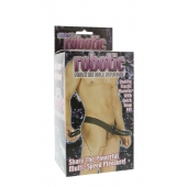 Мужской фаллопротез с вибрацией ROBOTIC MALE STRAP-ON BLACK - 17 см. - Seven Creations - купить с доставкой в Волгограде