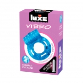 Голубое эрекционное виброкольцо Luxe VIBRO  Кошмар русалки  + презерватив - Luxe - в Волгограде купить с доставкой