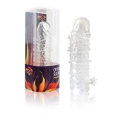 Закрытая прозрачная рельефная насадка Crystal sleeve - 13 см. - Erowoman-Eroman - в Волгограде купить с доставкой