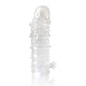 Закрытая прозрачная рельефная насадка Crystal sleeve - 13 см. - Erowoman-Eroman - в Волгограде купить с доставкой