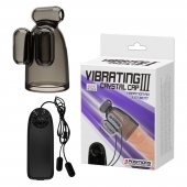 Дымчатая насадка-мастурбатор с вибрацией Vibrating Crystal Cap III - Baile - в Волгограде купить с доставкой