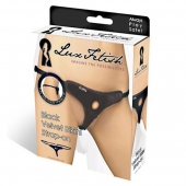 Черные плюшевые трусики для страпона - Lux Fetish - купить с доставкой в Волгограде