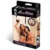 Черные фиксаторы с креплением к двери - Lux Fetish - купить с доставкой в Волгограде