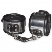 Эффектные серебристо-черные наручники с металлическим блеском - Sitabella - купить с доставкой в Волгограде