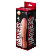 Телесная изогнутая насадка на Harness с коннектором BLACK LINE - 17 см. - LOVETOY (А-Полимер) - купить с доставкой в Волгограде