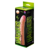 Телесная изогнутая насадка на Harness с коннектором GREEN LINE - 18 см. - LOVETOY (А-Полимер) - купить с доставкой в Волгограде