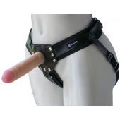 Черный пояс-трусики с двумя насадками  Экзотик-Linda  - 15,5 и 10,5 см. - LOVETOY (А-Полимер) - купить с доставкой в Волгограде