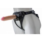 Черный пояс-трусики с насадкой  Soft-Принц  - 17 см. - LOVETOY (А-Полимер) - купить с доставкой в Волгограде