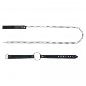 Черный поводок и чокер с кольцом Rada - Rebelts - купить с доставкой в Волгограде