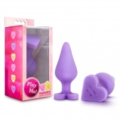 Фиолетовая анальная пробка Naughty Candy Heart Do Me Now - 8,9 см. - Blush Novelties - купить с доставкой в Волгограде