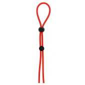 Красное лассо на пенис с двумя бусинами STRETCHY LASSO CAGE - Dream Toys - в Волгограде купить с доставкой