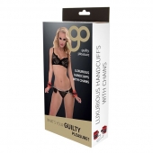 Красно-чёрные наручники на металлической цепочке - Blush Novelties - купить с доставкой в Волгограде