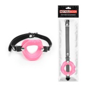 Розовый кляп-губки на черном ремешке - Notabu - купить с доставкой в Волгограде