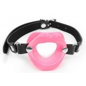 Розовый кляп-губки на черном ремешке - Notabu - купить с доставкой в Волгограде