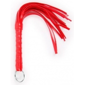 Красная плеть с рукоятью в оплетке - 28 см. - Notabu - купить с доставкой в Волгограде