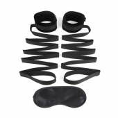 Чёрные манжеты для фиксации на кровати Bondage Bed Strap - Lux Fetish - купить с доставкой в Волгограде