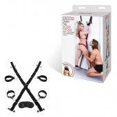 Чёрный набор для фиксации у двери - Lux Fetish - купить с доставкой в Волгограде