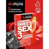 Презервативы для орального секса DOMINO Sweet Sex с ароматом клубничного коктейля  - 3 шт. - Domino - купить с доставкой в Волгограде