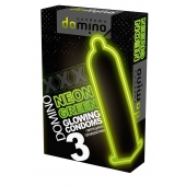 Презервативы DOMINO Neon Green со светящимся в темноте кончиком - 3 шт. - Domino - купить с доставкой в Волгограде