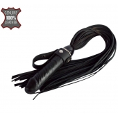 Черная плеть  Ковбой  с ручкой-фаллосом - 55 см. - Sitabella - купить с доставкой в Волгограде