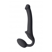 Черный безремневой страпон Silicone Bendable Strap-On S - Strap-on-me - купить с доставкой в Волгограде