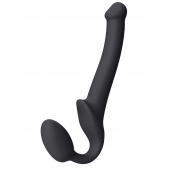 Черный безремневой страпон Silicone Bendable Strap-On S - Strap-on-me - купить с доставкой в Волгограде