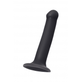 Черный фаллос на присоске Silicone Bendable Dildo M - 18 см. - Strap-on-me - купить с доставкой в Волгограде