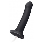 Черный фаллос с имитацией эякуляции Silicon Cum Dildo L - 19,6 см. - Strap-on-me - купить с доставкой в Волгограде
