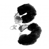 Металлические наручники Furry Love Cuffs с черным мехом - Pipedream - купить с доставкой в Волгограде