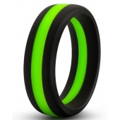 Черно-зеленое эрекционное кольцо Silicone Go Pro Cock Ring - Blush Novelties - в Волгограде купить с доставкой