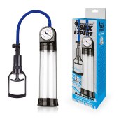 Прозрачная вакуумная помпа Sex Expert с манометром - Sex Expert - в Волгограде купить с доставкой
