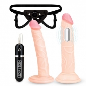 Регулируемые трусики с 2 насадками - 16 и 15 см. - Lux Fetish - купить с доставкой в Волгограде