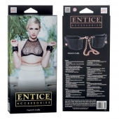 Черные мягкие наручники Entice French Cuffs с цепью - California Exotic Novelties - купить с доставкой в Волгограде