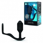 Черное эрекционное кольцо с анальным плагом Snug   Tug - b-Vibe - в Волгограде купить с доставкой