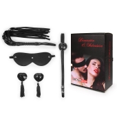 Эротический набор в черном цвете: маска, кляп, пэстисы, плётка - Notabu - купить с доставкой в Волгограде