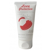 Лубрикант на водной основе с ароматом малины Love Protection Strawberry - 50 мл. - Lola Games - купить с доставкой в Волгограде