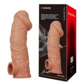 Телесная насадка на фаллос с фиксацией мошонки EXTREME SLEEVE - 15,6 см. - KOKOS - в Волгограде купить с доставкой
