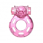 Розовое эрекционное кольцо с вибрацией Pink Bear - Baile - в Волгограде купить с доставкой
