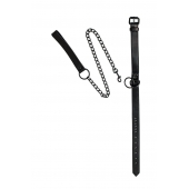 Черный ошейник Sin с поводком - Lola Games - купить с доставкой в Волгограде