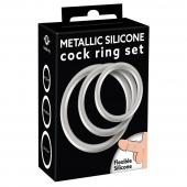 Набор из 3 эрекционных колец под металл Metallic Silicone Cock Ring Set - Orion - в Волгограде купить с доставкой