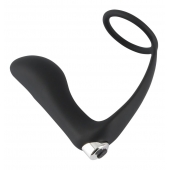 Черное эрекционное кольцо с анальной вибропробкой Vibrating Ring   Plug - Orion - в Волгограде купить с доставкой