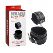 Черные оковы на ноги Obey Me Leather Ankle Cuffs - Chisa - купить с доставкой в Волгограде