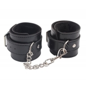 Черные оковы на ноги Obey Me Leather Ankle Cuffs - Chisa - купить с доставкой в Волгограде