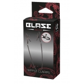 Черные зажимы на соски на цепочке BLAZE DELUXE NIPPLE CLAMPS - Dream Toys - купить с доставкой в Волгограде