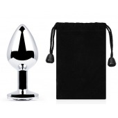 Серебристая анальная пробка с прозрачным стразом - 7,2 см. - Anal Jewelry Plug - купить с доставкой в Волгограде